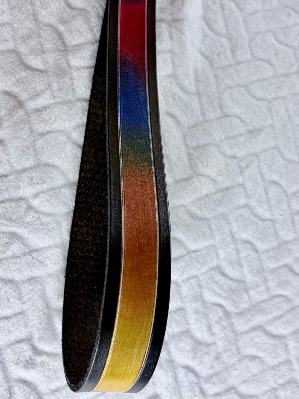 Handmade Ted Arthur Wearable Art Leather Belt Custom Gradient Rainbow Men’s XXL - Picture 6 of 11